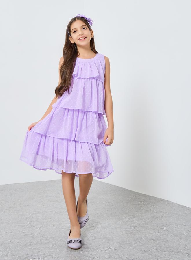 ستايلي فستان دوبي متعدد الطبقات بلا أكمام - Image 4